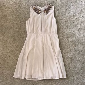 Collared cream dress